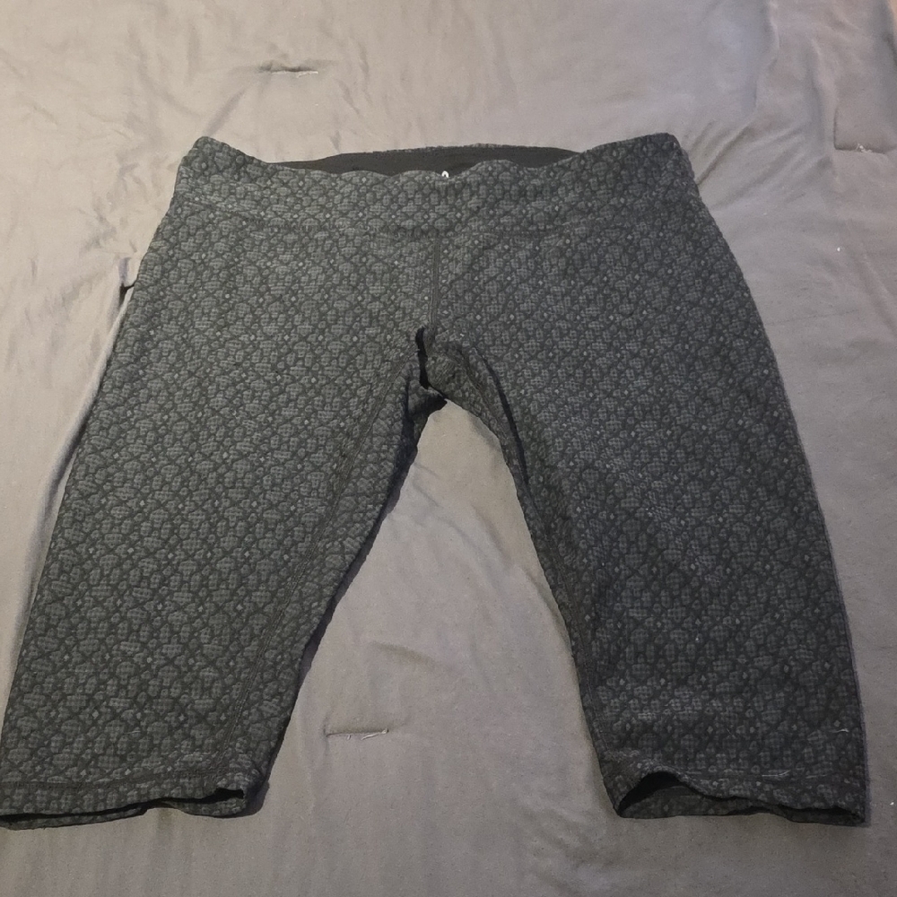 Prana Gray Patterned Bike Shorts